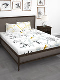 Story@home White & Blue Floral King Bedsheet with 2 Pillow Covers - Distacart