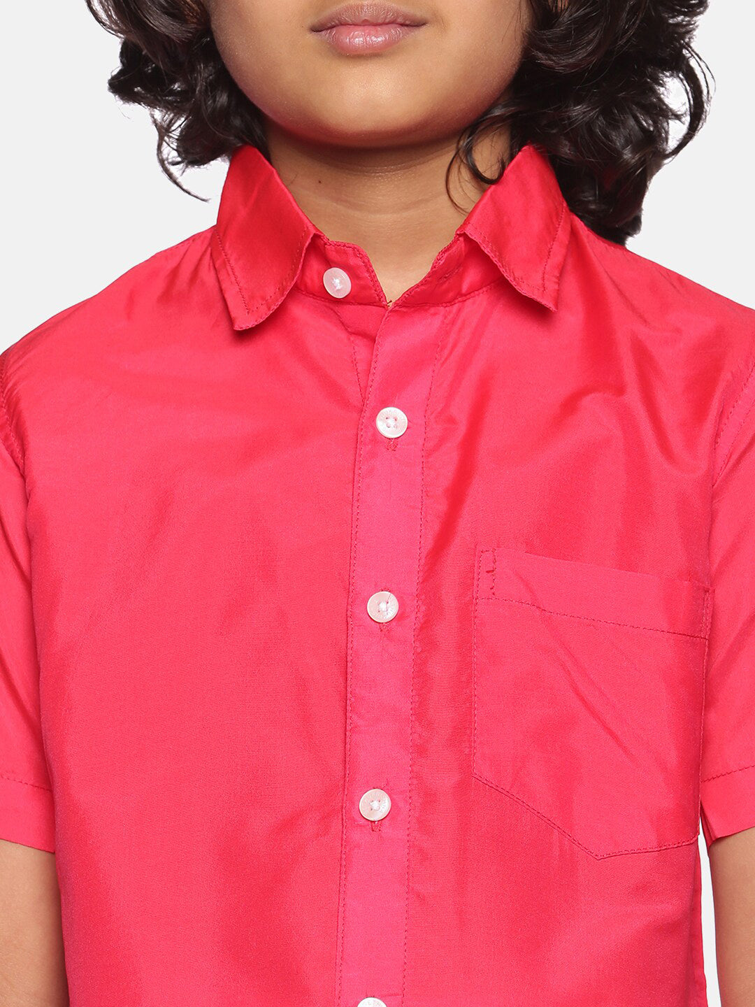 Sethukrishna Boys Pink & White Shirt with Dhoti