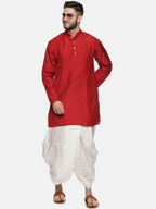 Sethukrishna Men Maroon Kurta with Dhoti Pants - Distacart