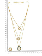 Kundan Antique Finish Earrings and Dew drop Necklace set - Ruby Raang