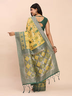 Shree Shyam Fashion Linen Cotton Yellow Saree - Distacart