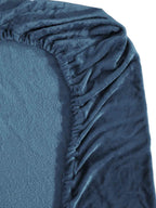 KLOTTHE Turquoise Blue 300 TC Woolen Fitted King Bedsheet With 2 Pillow Covers - Distacart