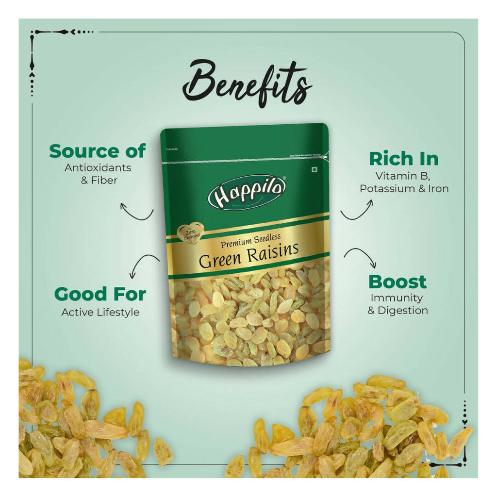 Happilo Premium Seedless Green Raisins