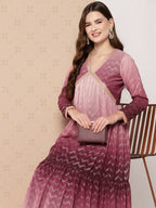 Ahalyaa Women's Traditional wear Ethnic Dress - Burgundy - Distacart