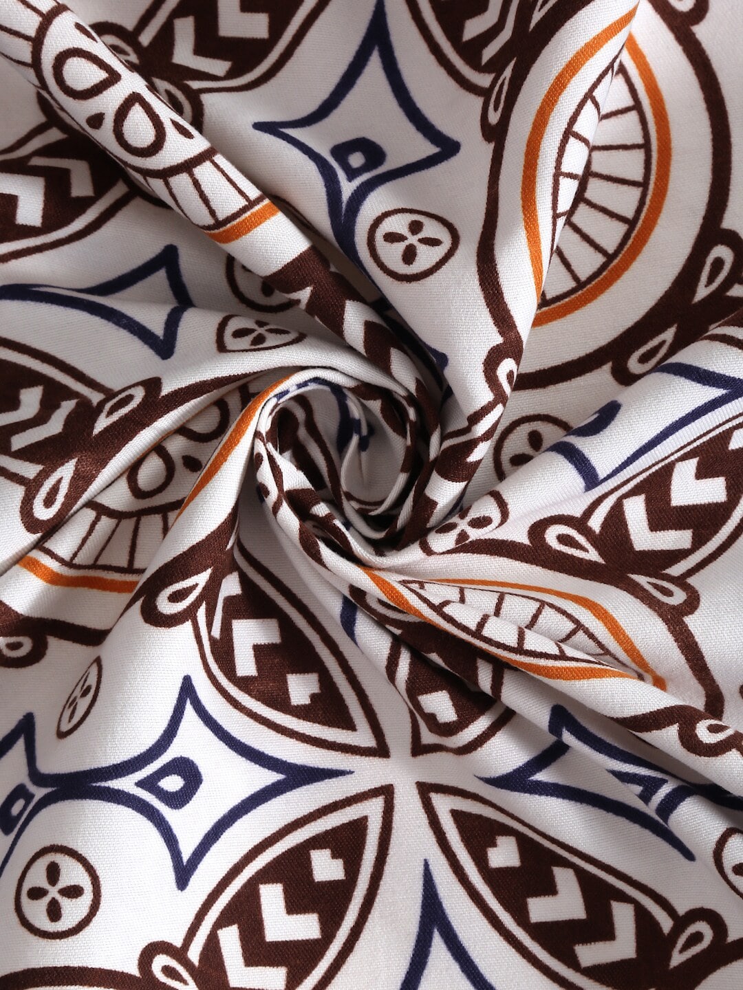 Home Sizzler Blue & White 210 TC Queen Geometric Cotton Bedsheet with 2 Pillow Covers