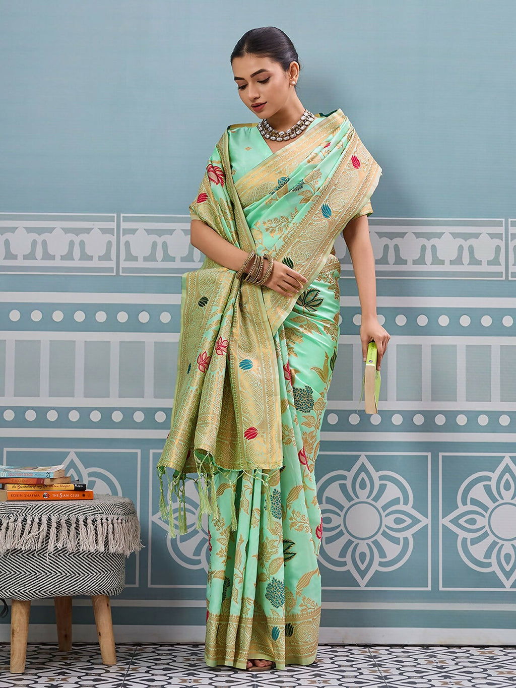 Shree Shyam Fashion Pista Silk Saree - Distacart