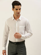 Ramraj Cotton Mens Full Sleeve White Shirt Plus Size - Minister Cotton