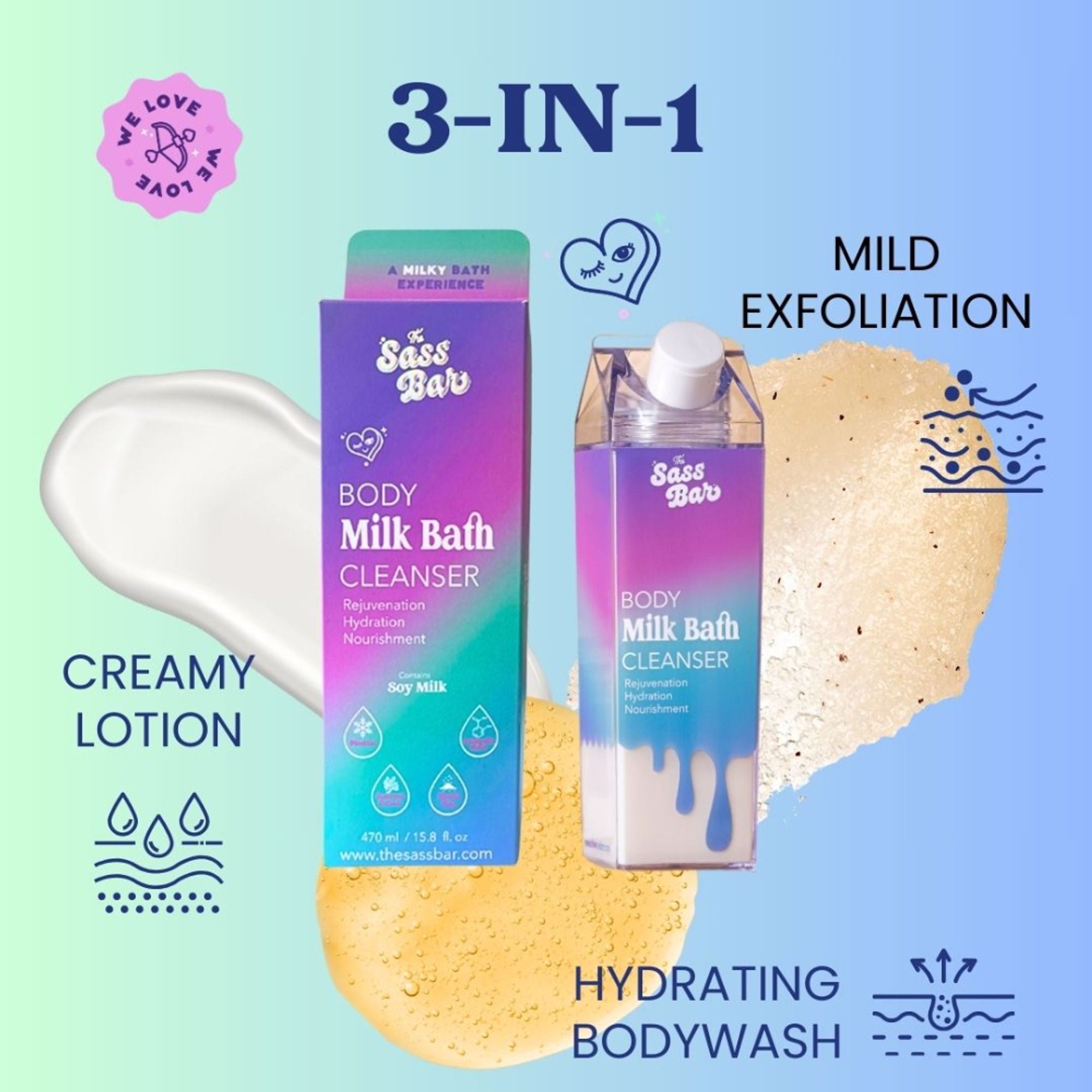 The Sass Bar Aurora Cooling Bodywash Cleanser with Salicyclic Acid + Kaolin Clay For Oily Skin