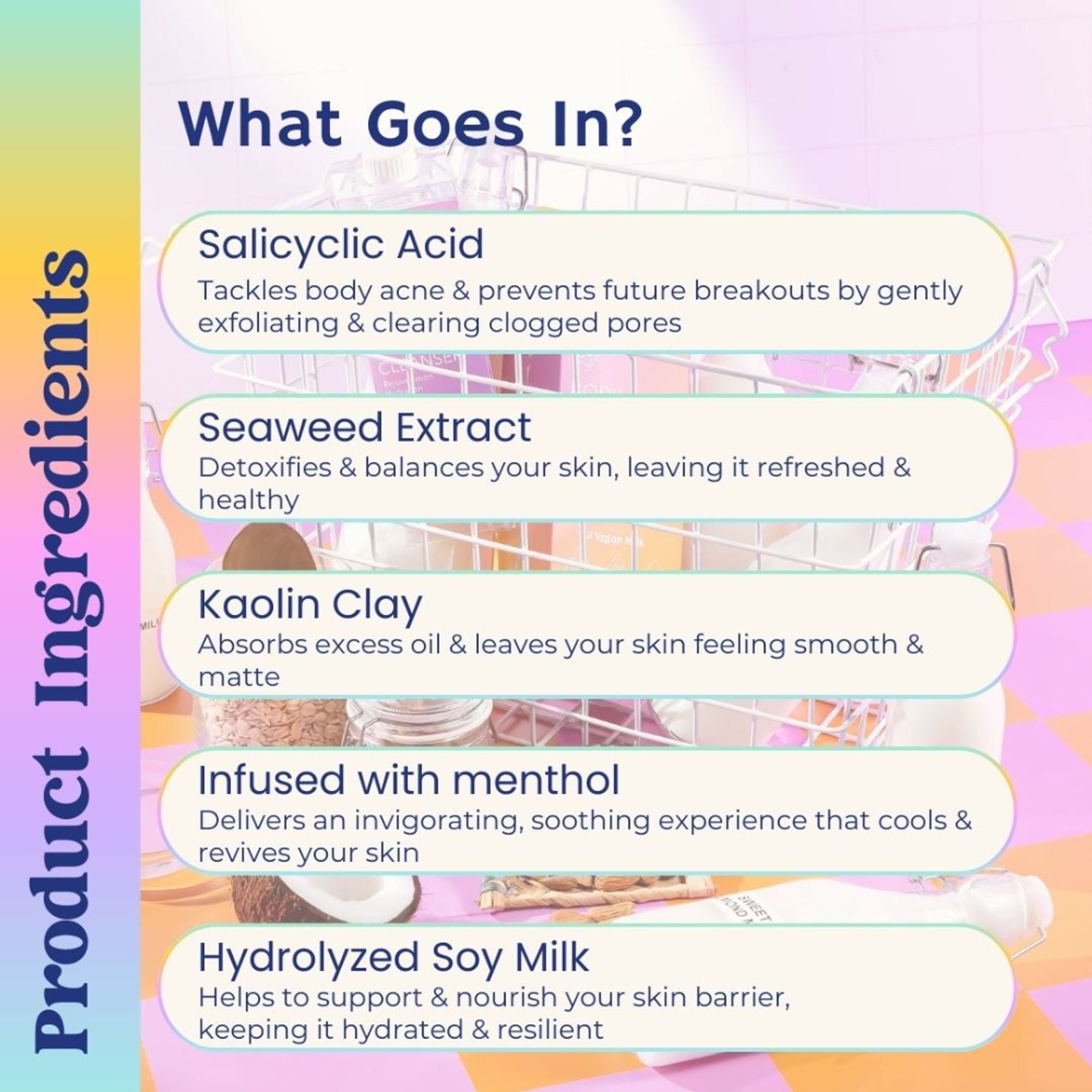 The Sass Bar Aurora Cooling Bodywash Cleanser with Salicyclic Acid + Kaolin Clay For Oily Skin