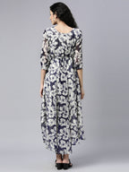 Souchii Floral Printed Chiffon Empire Midi Dress - Distacart
