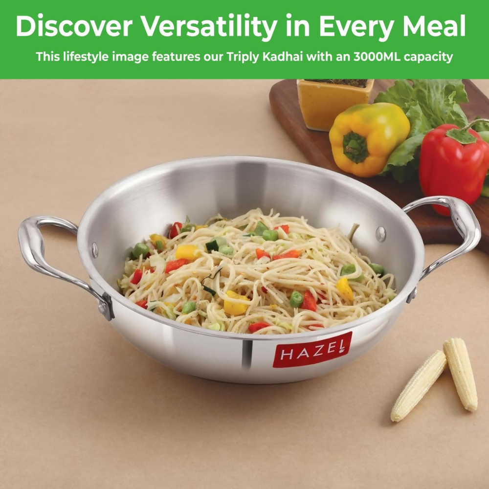 Hazel Triply Stainless Steel Induction Bottom Kadhai