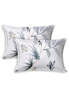 haus & kinder White & Grey Floral 186 TC Pure Cotton King Bedsheet & 2 Pillow Covers - Distacart
