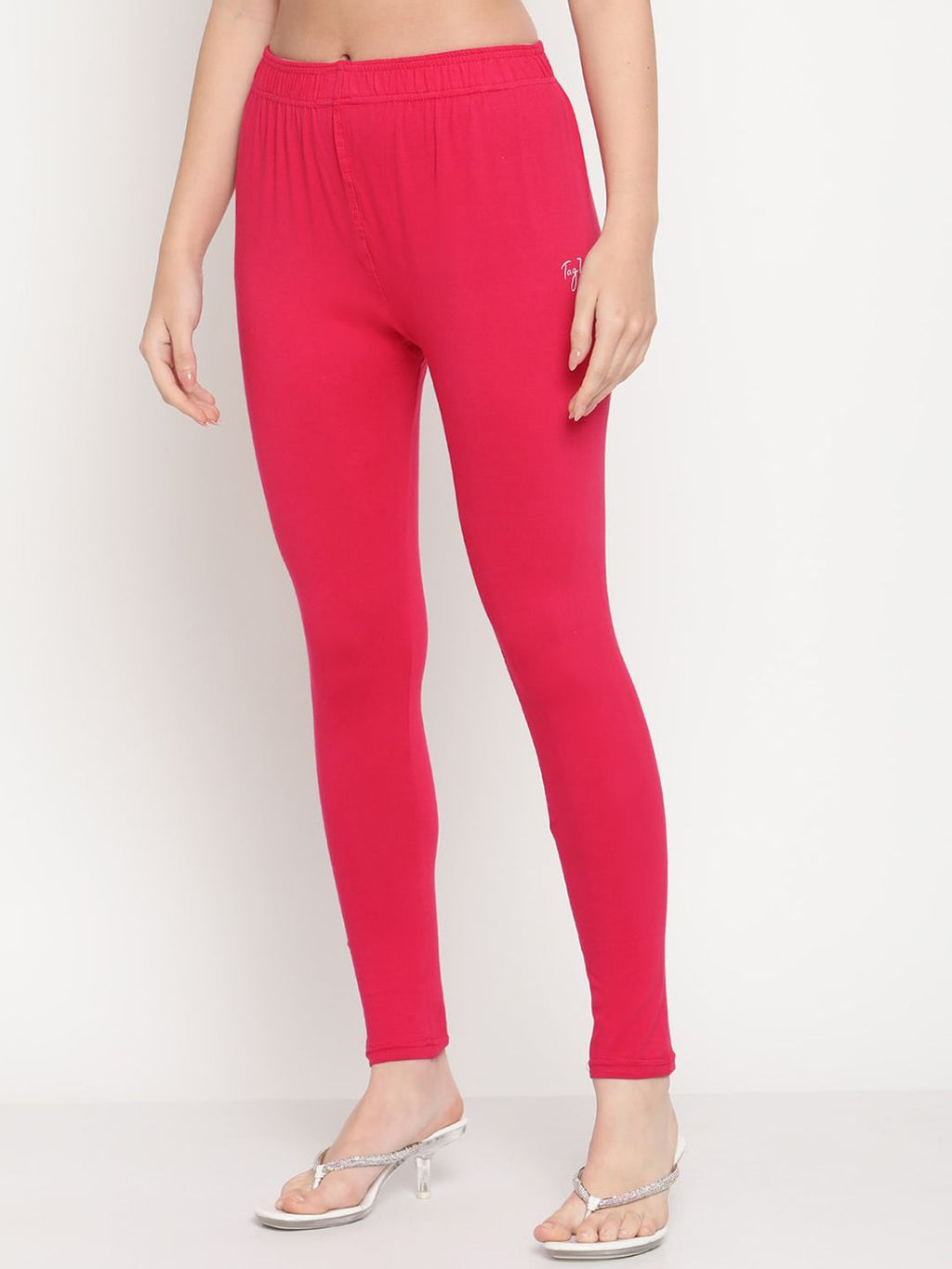 TAG 7 Women Pink Solid Ankle-Length Leggings
