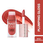 Makeup Revolution Pout Bomb Plumping Gloss - Melba Warm Peach