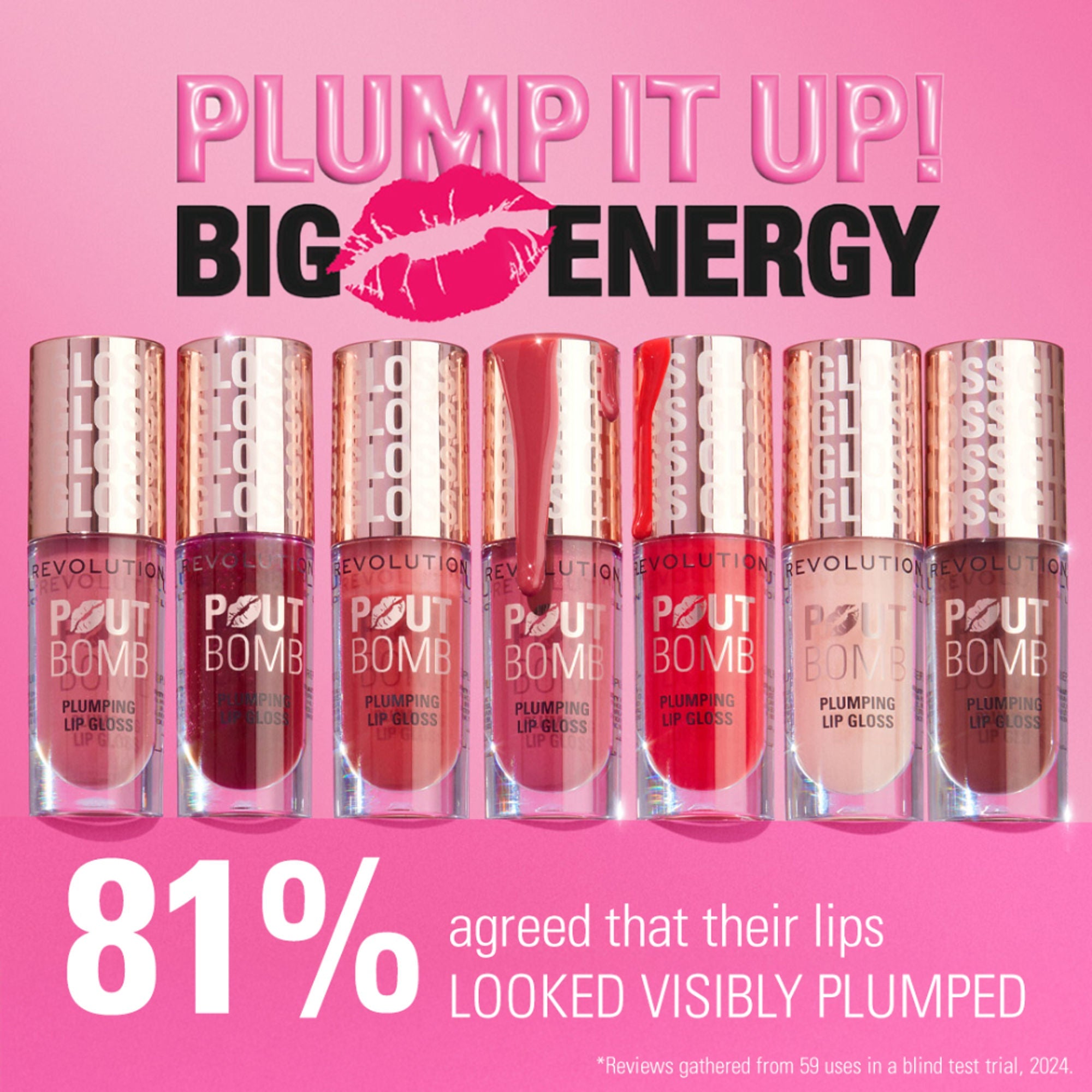 Makeup Revolution Pout Bomb Plumping Gloss - Jelly Berry Mauve - Distacart