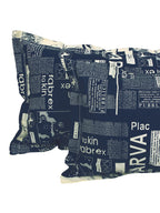 Story@home Blue & Off White Conversational King Bedsheet with 2 Pillow Covers - Distacart