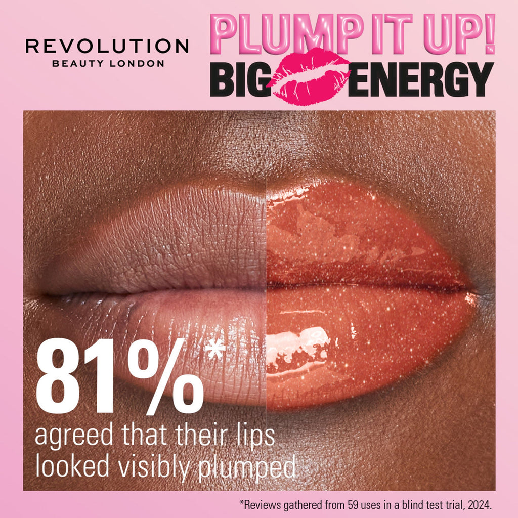 Makeup Revolution Pout Bomb Shimmer Lip Gloss - Nude Glow - Distacart