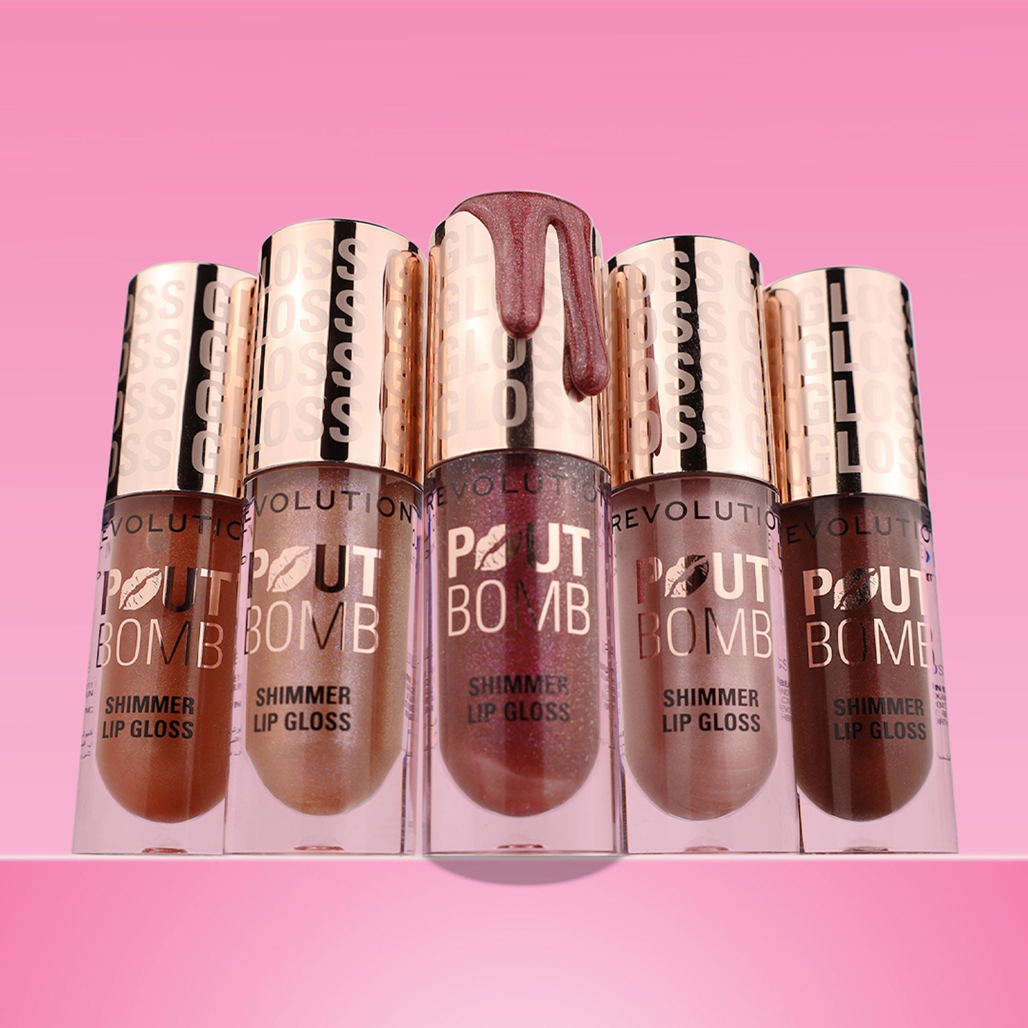 Makeup Revolution Pout Bomb Shimmer Lip Gloss - Berry Lusture - Distacart