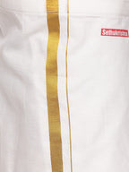 Sethukrishna Boys Golden & White Shirt with Dhoti