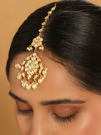 Nuyug 22K Gold-Plated Kundan Studded Maang Tikka Head Jewellery - Distacart