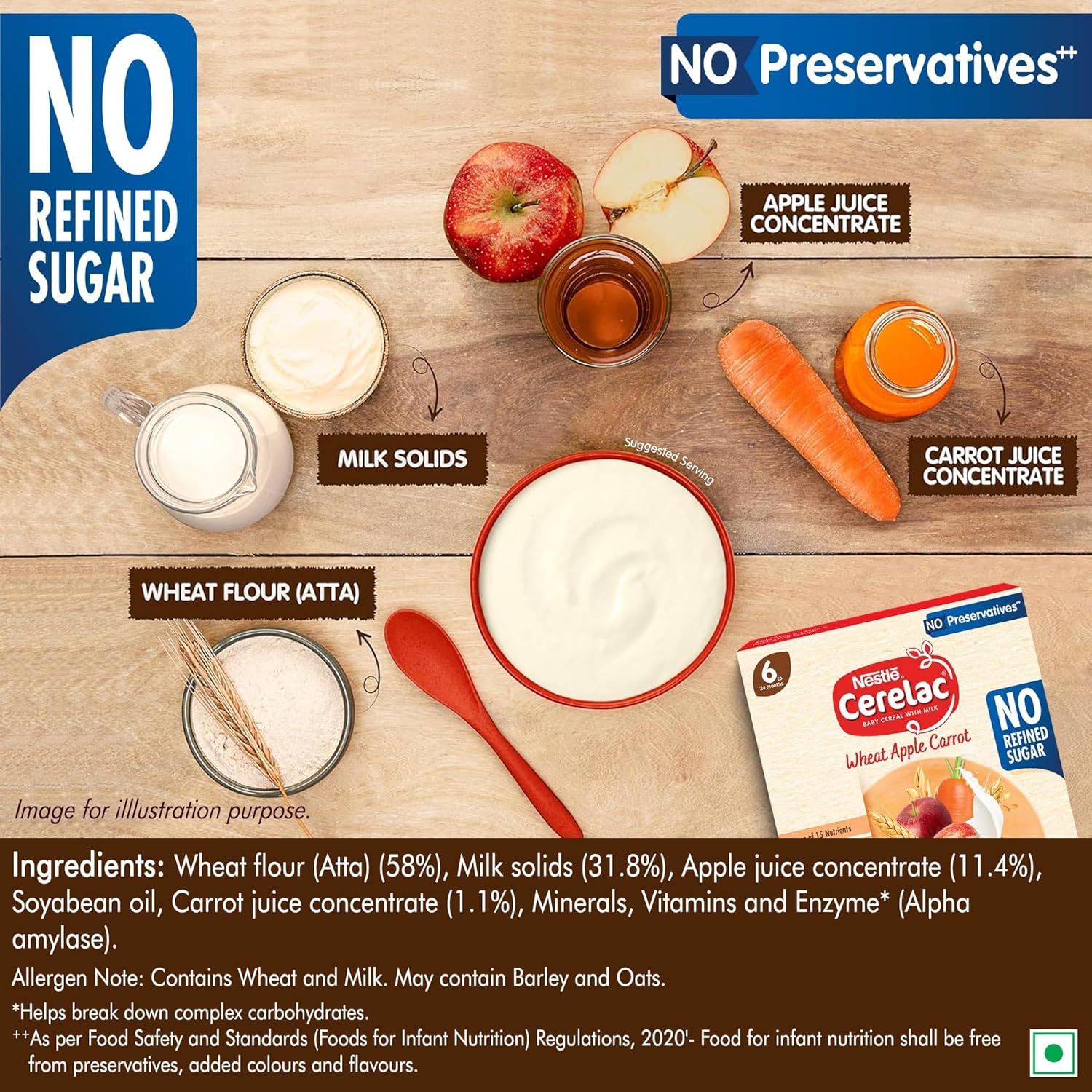 Nestle Cerelac Baby Cereal With Milk - Wheat Apple Carrot