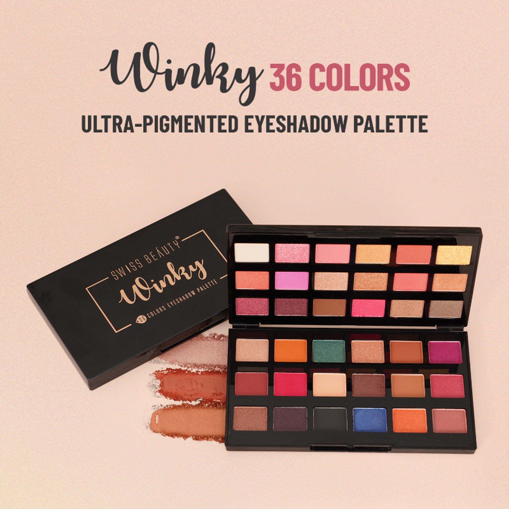 Swiss Beauty Winky 36 Colors Eyeshadow Palette - 1 - Distacart
