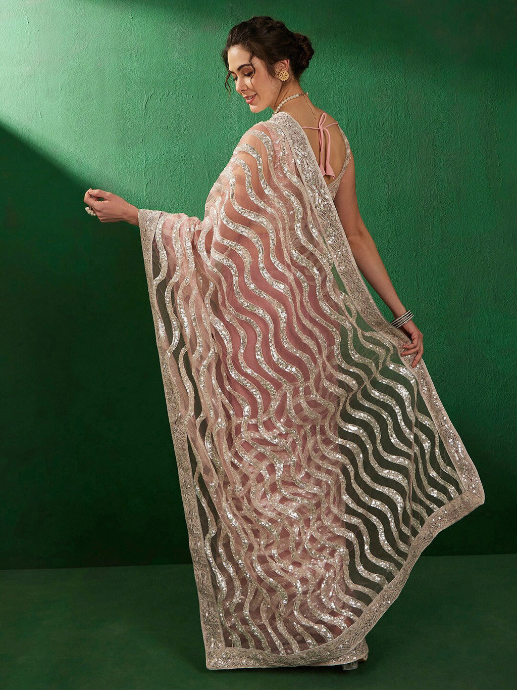 Sangria Embellished Party Wear Saree - Distacart