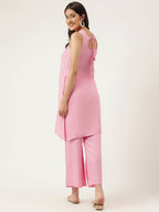 Joban Fashion Pink Rayon and Embroidered Work Straight Kurta Bottom Set