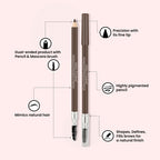 Miss Claire Waterproof Eyebrow Pencil With Mascara Brush - 03 Medium Brown - Distacart