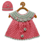 Chutput Kids Pink Coloured Mermaid Design Solid Wool Frock