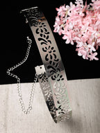 NVR Women Circular Silver Plated Adjustable Broad Belt