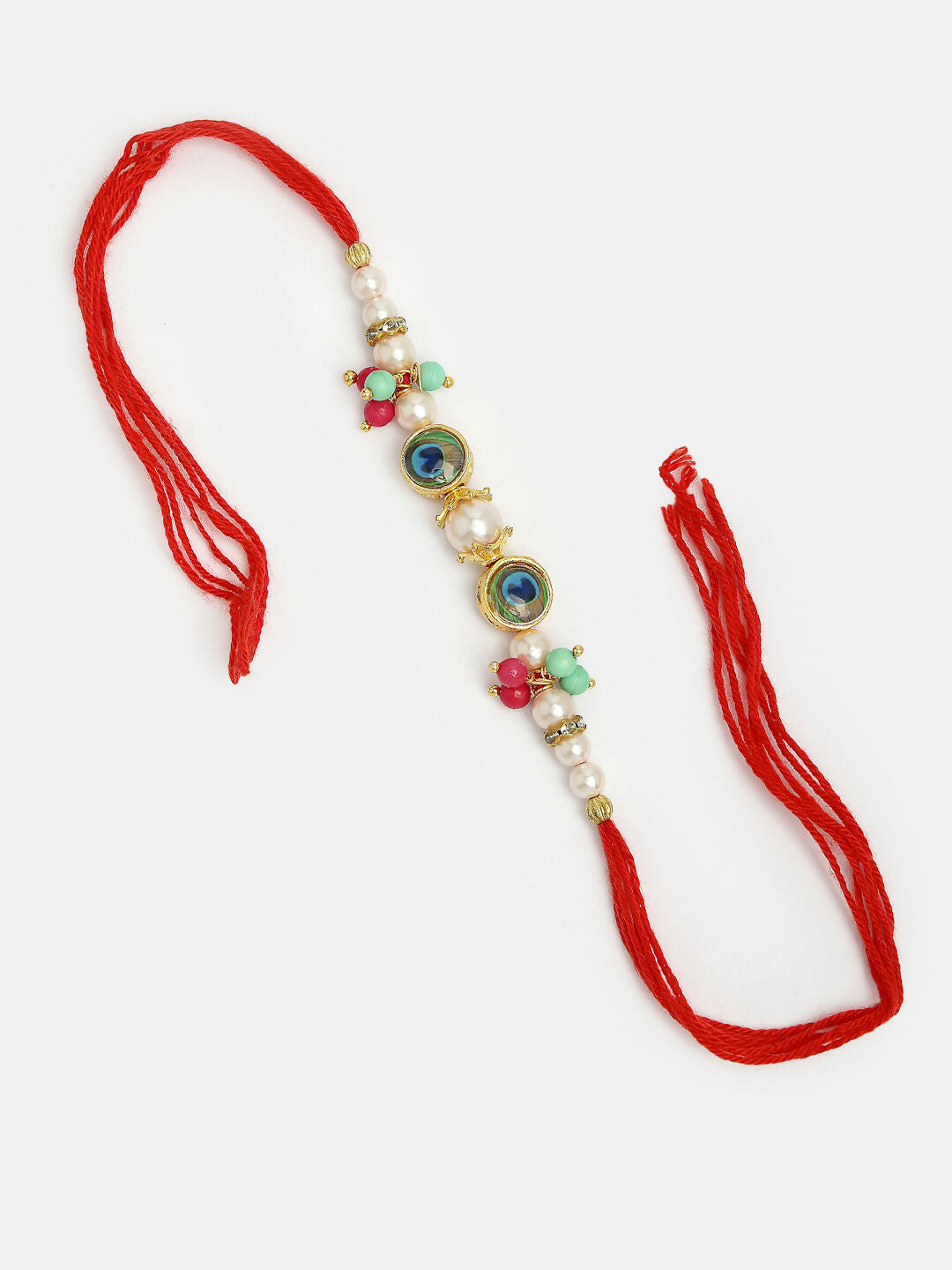 NVR Women & Men Set of 2 Multicolor Artificial Beads Bhaiya Bhabhi Rakhi With Roli Chawal - Distacart