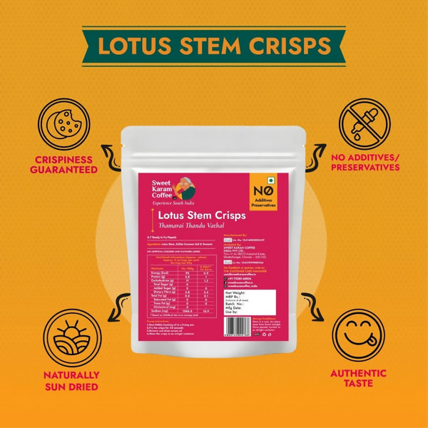 Sweet Karam Coffee Lotus Stem Crisps (Thamarai Thandu Vathal) - Distacart