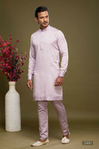 Raivat Ethnic Art Banarasi Silk Thread Work Kurta Pajama In Onion Pink Colour
