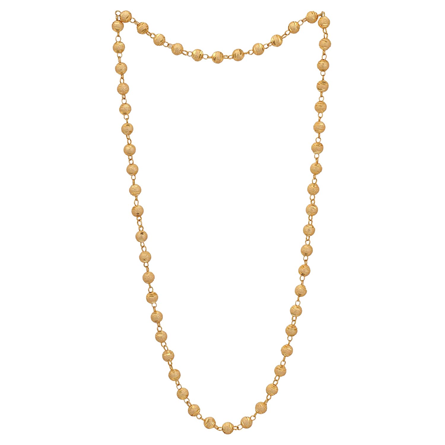 Gold-Polished Alloy Brass Beaded Matarmala Chain - The Pari