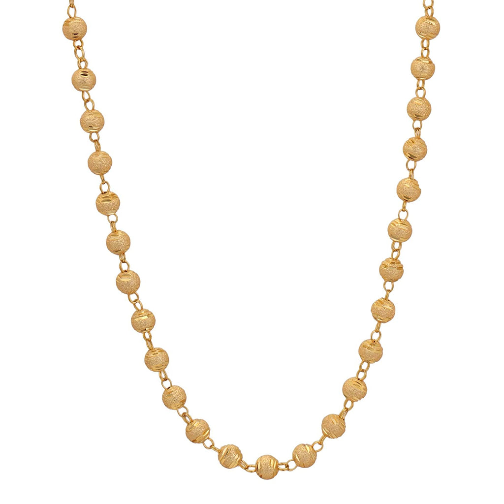 Gold-Polished Alloy Brass Beaded Matarmala Chain - The Pari