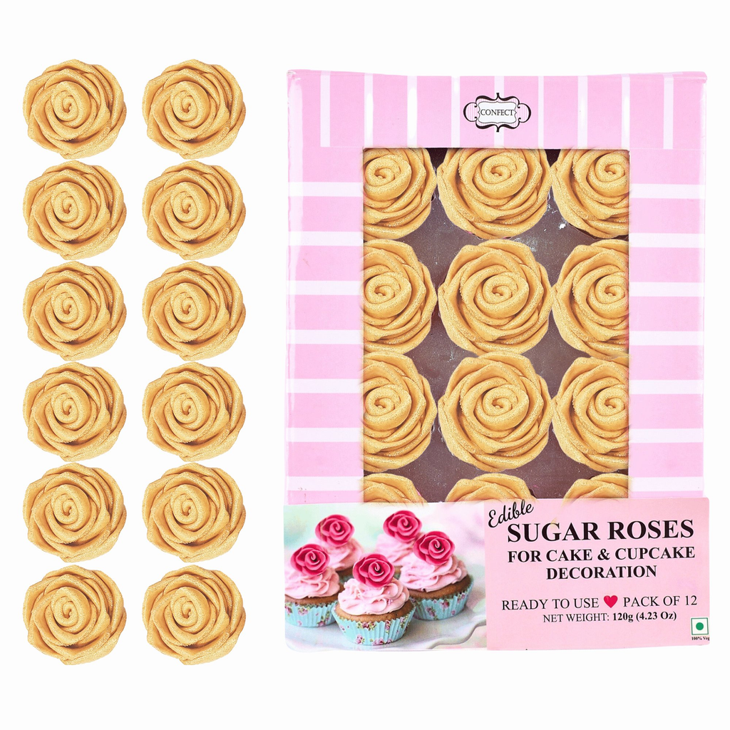 confect edible rose cake toppers edible toppers roses for cake decorations 12 roses champagne gold