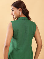 BohoJazz Chic Green Fitted Formal Top - Distacart
