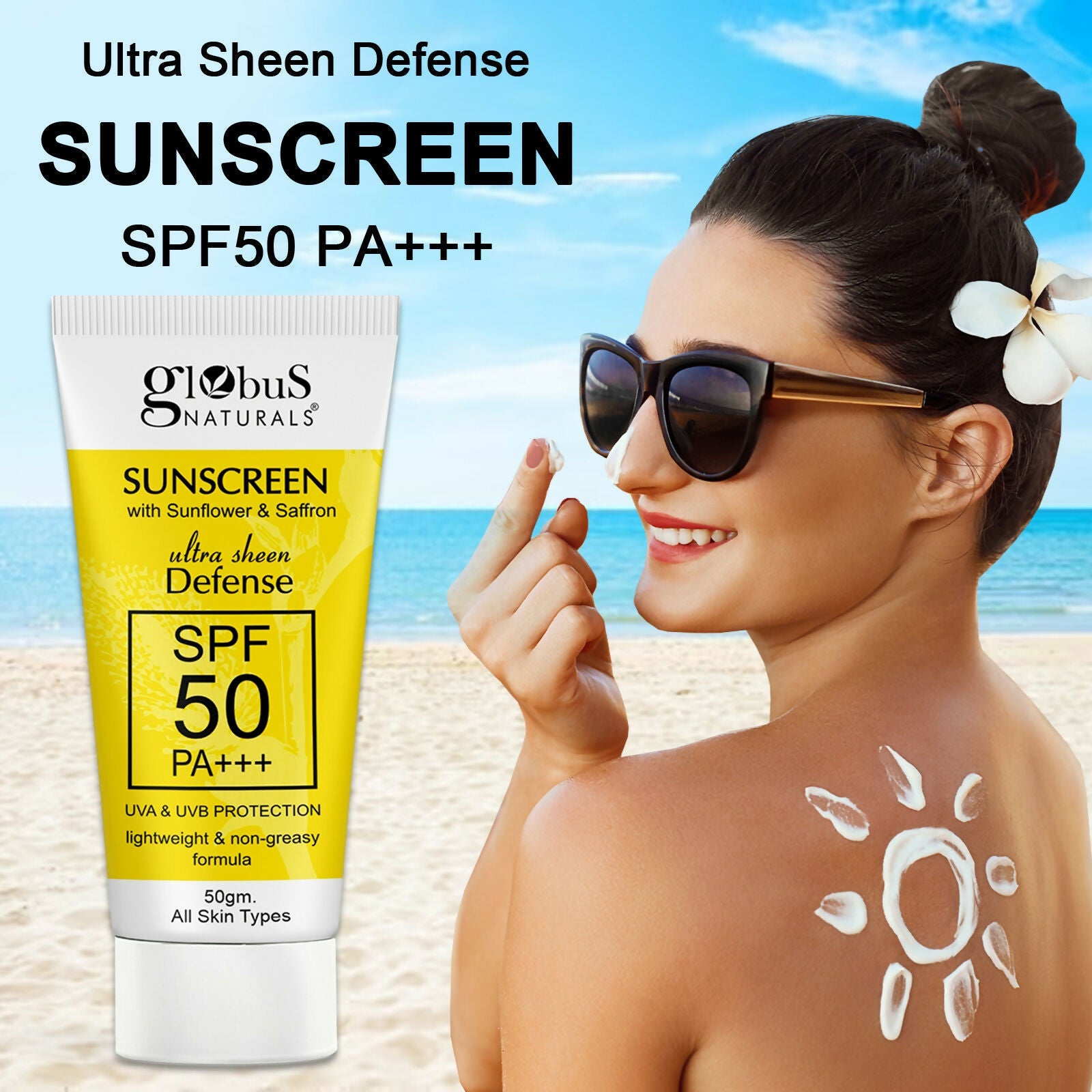 Globus Naturals Sunscreen with Ultra Sheen Defense - Distacart
