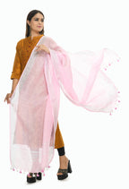 Mominos Fashion Moeza Linen Baby Pink Dupatta