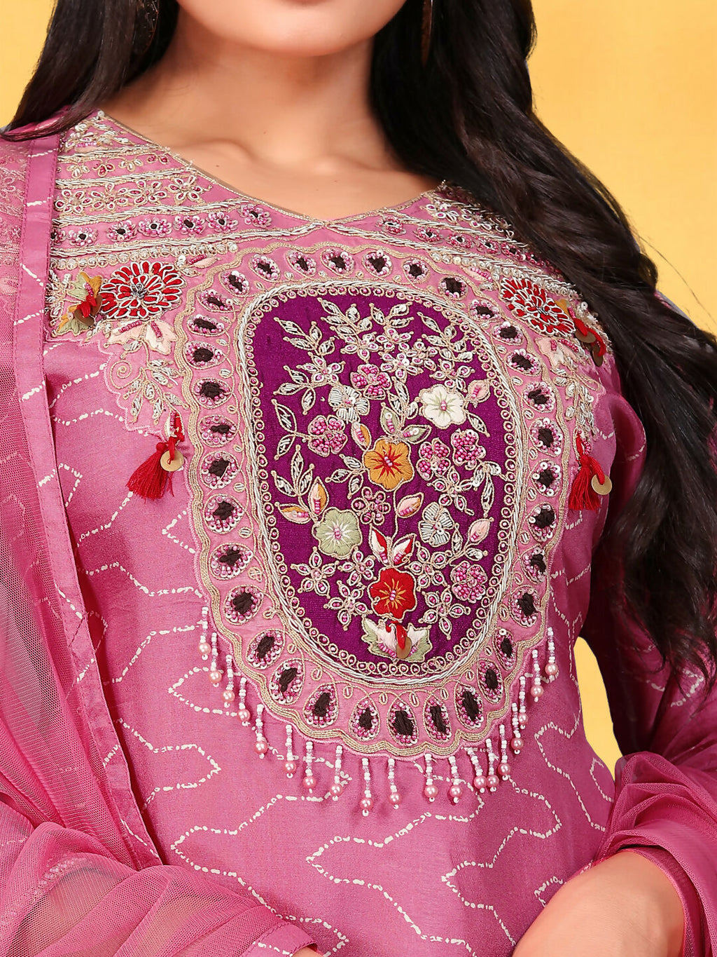 Joban Fashion Onion Cotton Premium Pure Viscose Print Dola With Handwork Kurta set