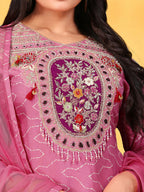 Joban Fashion Onion Cotton Premium Pure Viscose Print Dola With Handwork Kurta set