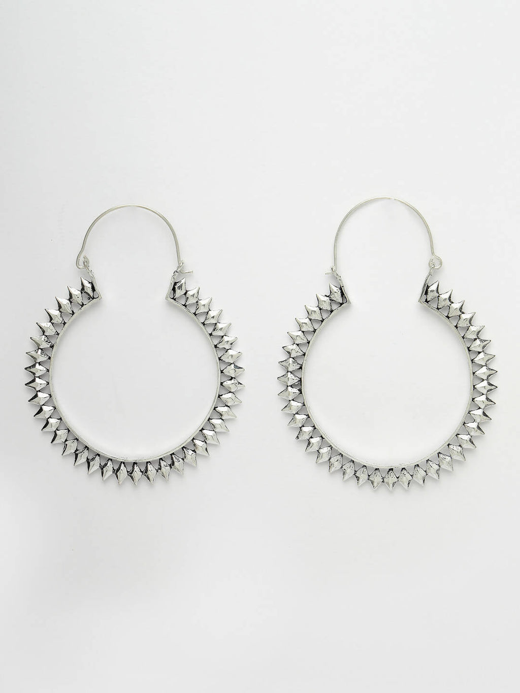 NVR Women Silver Full Circular Hoop Earrings - Distacart