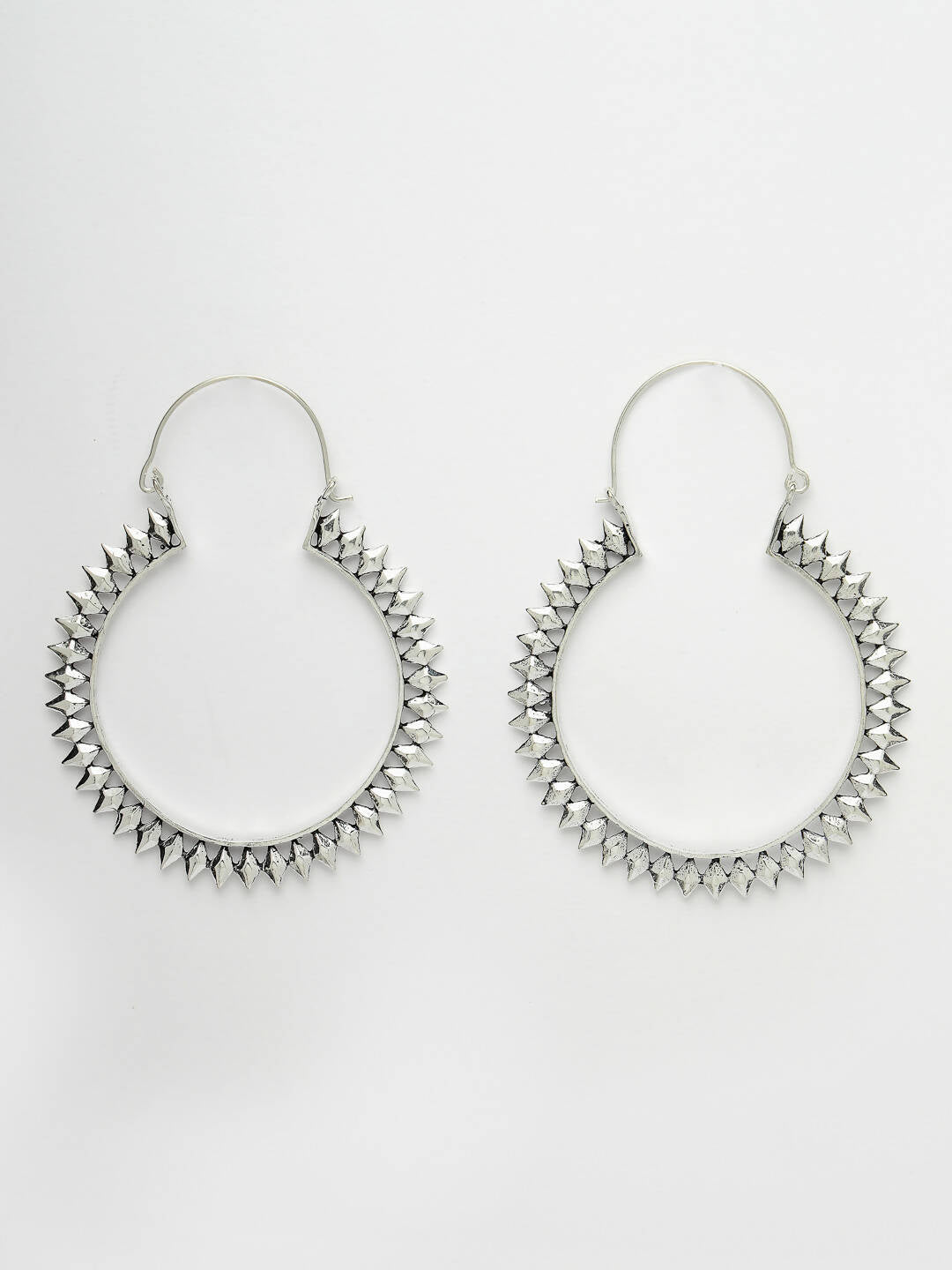 NVR Women Silver Full Circular Hoop Earrings - Distacart