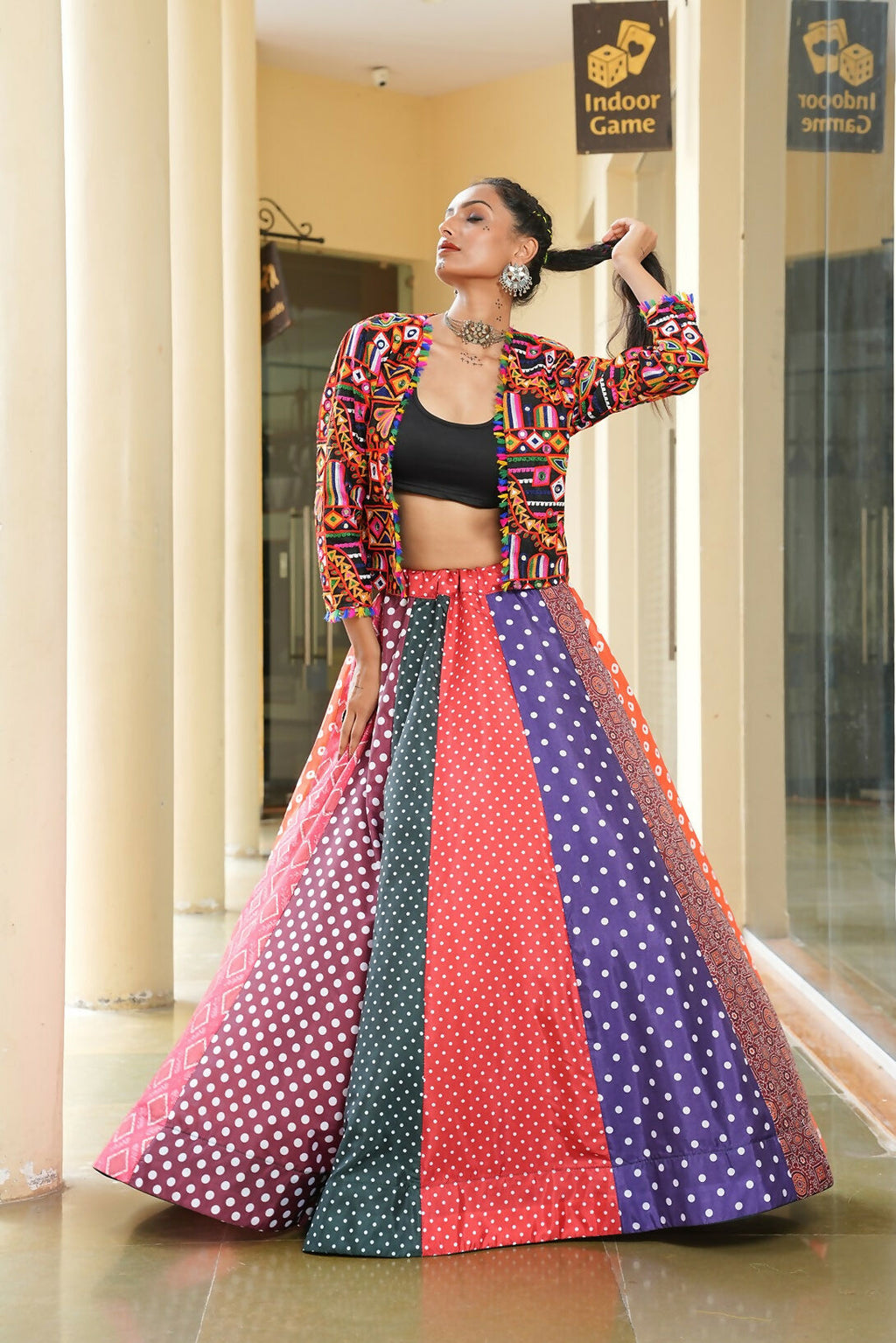 AI Fashion Multi Silk Crepe Designer Navratri Wear Lehenga Choli Collection