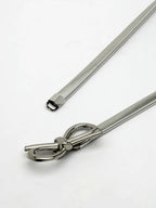 NVR Women Circular Silver Plated Stretchable Metal Belt