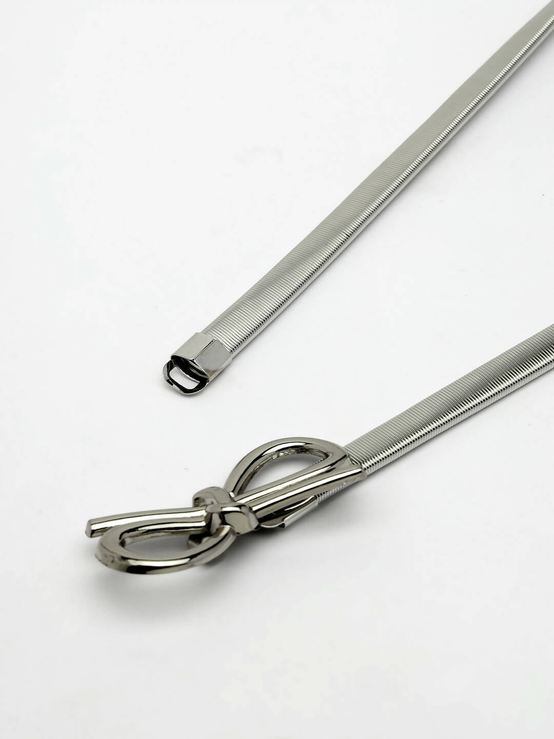 NVR Women Circular Silver Plated Stretchable Metal Belt