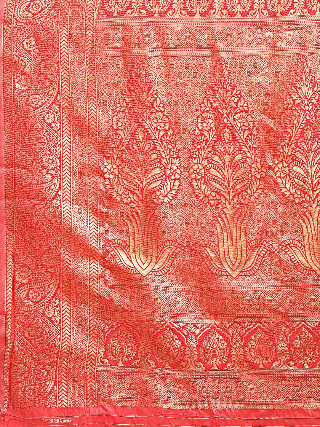 Shree Shyam Fashion Aura Silk Cream Red Banarasi Silk Saree