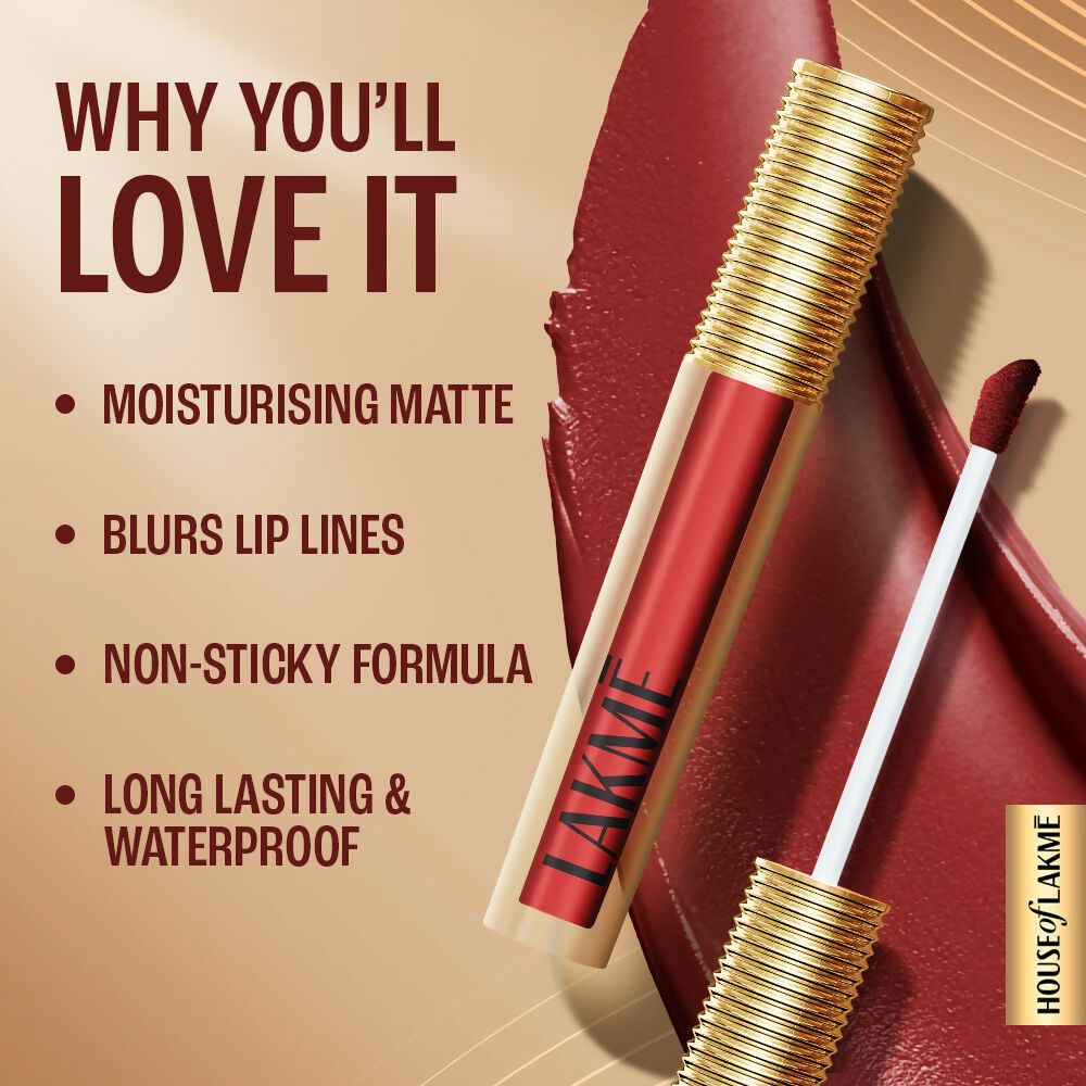 Lakme Ultimate Glam Matte Liquid Lipstick - Nude Myth