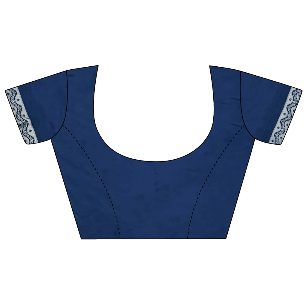 Joban Fashion Royal Blue Jacquard Woven Pattern Lichi Soft Silk Banarasi Saree